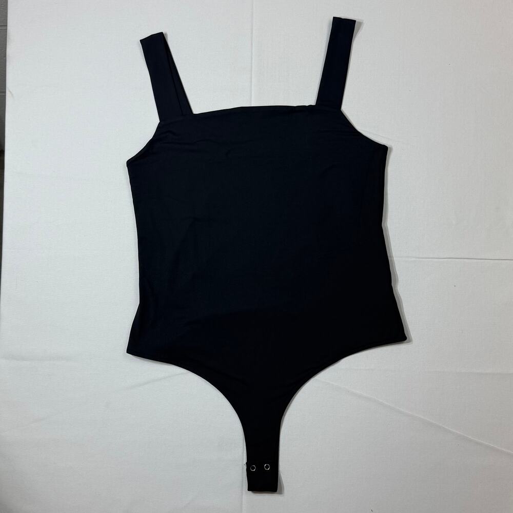 Women’s 2XL Reoria Black Sleeveless Thong Bodysuit